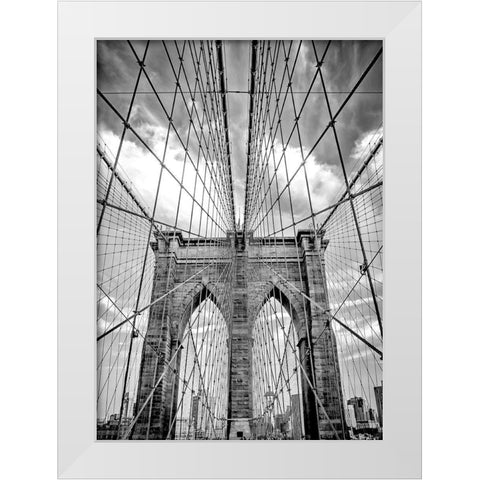 Brooklyn Passage White Modern Wood Framed Art Print by Design Fabrikken