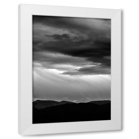 Dark Skies White Modern Wood Framed Art Print by Design Fabrikken