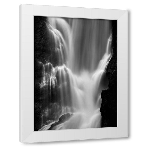 Falls White Modern Wood Framed Art Print by Design Fabrikken