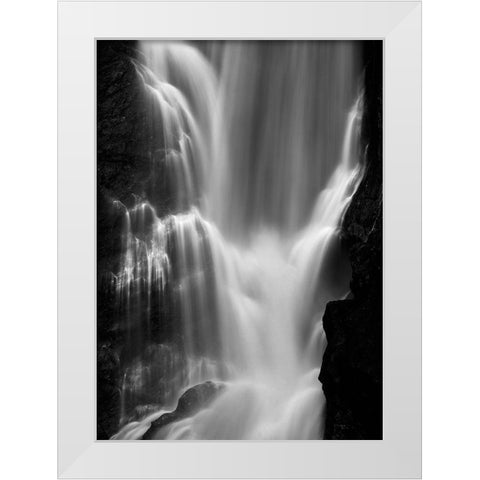 Falls White Modern Wood Framed Art Print by Design Fabrikken