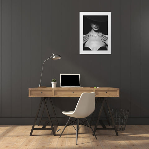 GirlÃ¢â‚¬â„¢s Best Friend White Modern Wood Framed Art Print by Design Fabrikken