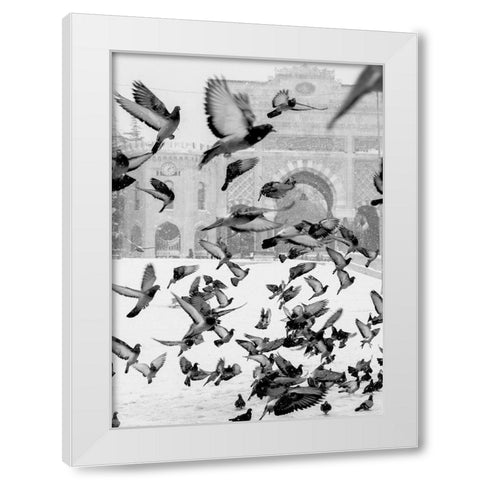 Moscow White Modern Wood Framed Art Print by Design Fabrikken