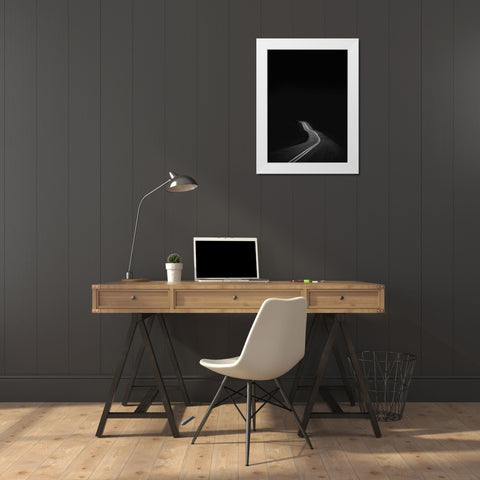 Road to Nowhere White Modern Wood Framed Art Print by Design Fabrikken