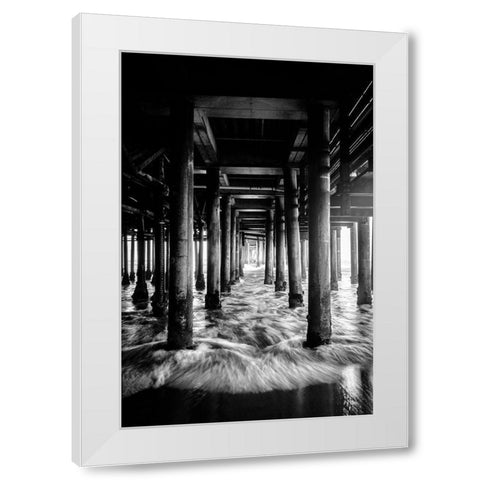 Under the Bridge White Modern Wood Framed Art Print by Design Fabrikken