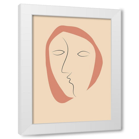 Face It 2 White Modern Wood Framed Art Print by Design Fabrikken