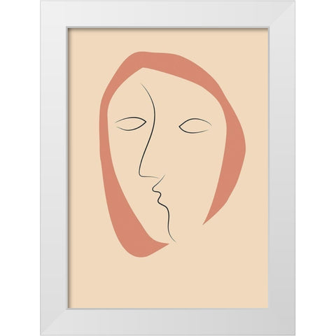 Face It 2 White Modern Wood Framed Art Print by Design Fabrikken