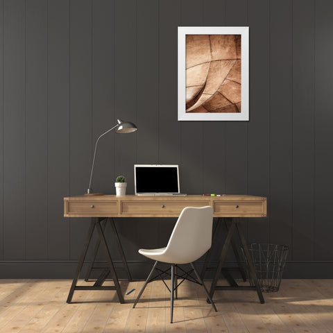 Metal Structure White Modern Wood Framed Art Print by Design Fabrikken