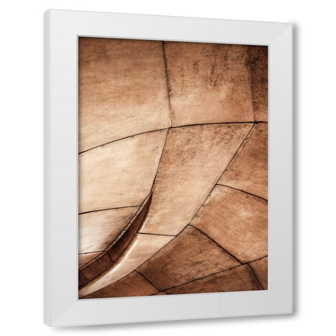 Metal Structure White Modern Wood Framed Art Print by Design Fabrikken