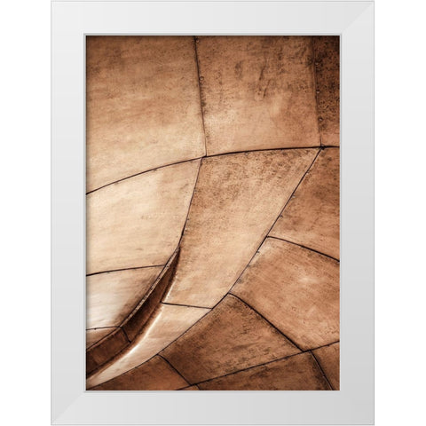 Metal Structure White Modern Wood Framed Art Print by Design Fabrikken