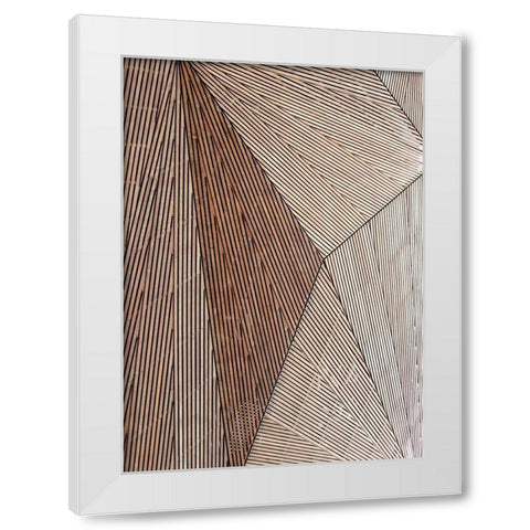 Wooden Structure White Modern Wood Framed Art Print by Design Fabrikken