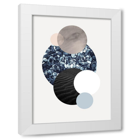 Circles 2 White Modern Wood Framed Art Print by Design Fabrikken