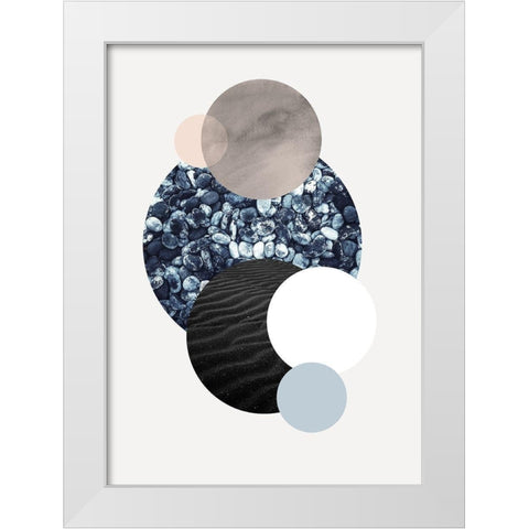 Circles 2 White Modern Wood Framed Art Print by Design Fabrikken