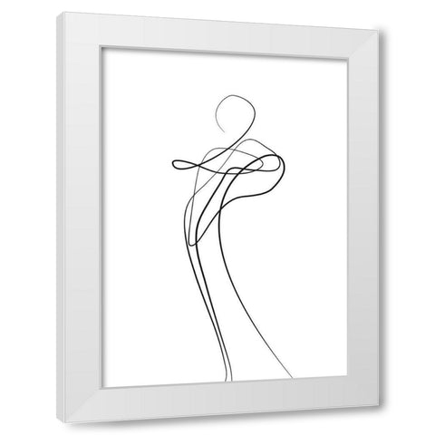 Shape of You 1 White Modern Wood Framed Art Print by Design Fabrikken