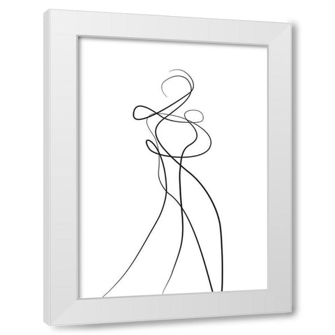 Shape of You 2 White Modern Wood Framed Art Print by Design Fabrikken