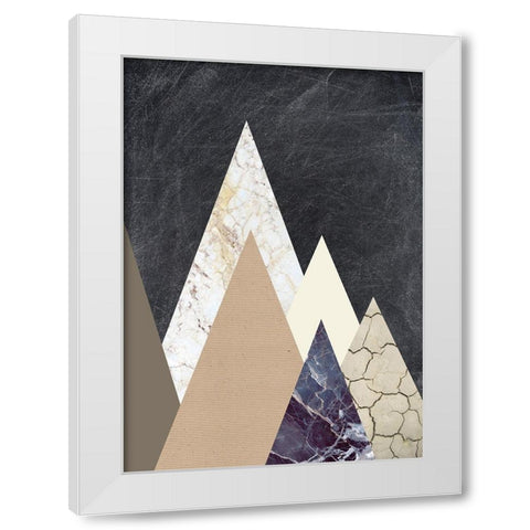 Peaks 2 White Modern Wood Framed Art Print by Design Fabrikken