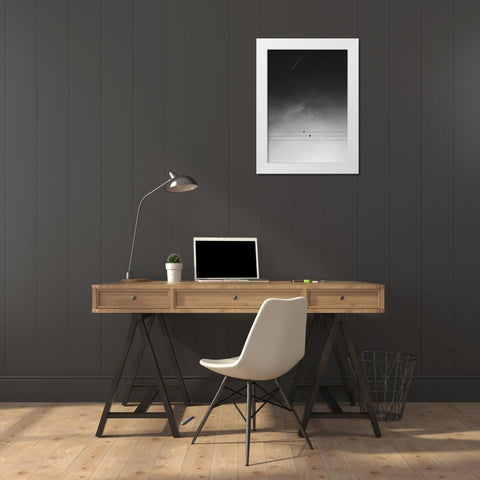 One Day White Modern Wood Framed Art Print by Design Fabrikken