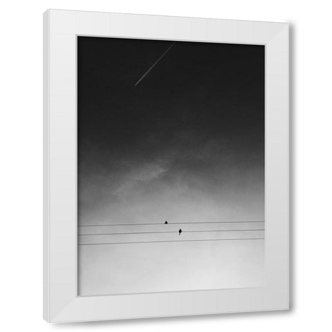 One Day White Modern Wood Framed Art Print by Design Fabrikken
