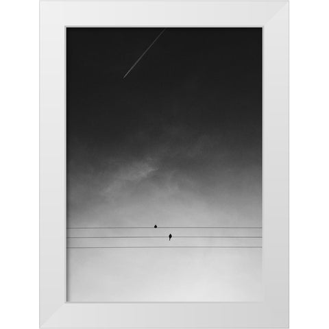 One Day White Modern Wood Framed Art Print by Design Fabrikken
