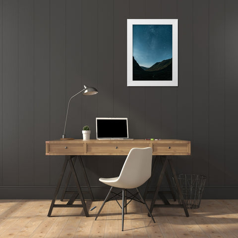 Star Light White Modern Wood Framed Art Print by Design Fabrikken