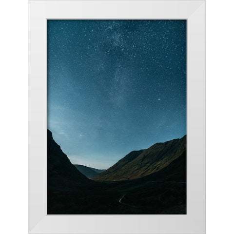 Star Light White Modern Wood Framed Art Print by Design Fabrikken