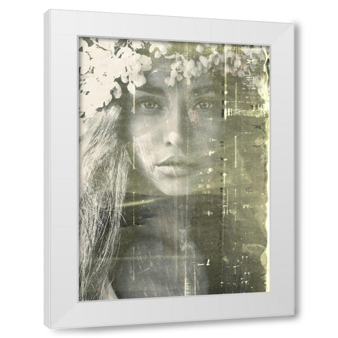 Eyes of Light White Modern Wood Framed Art Print by Design Fabrikken