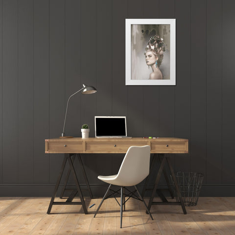 I Know White Modern Wood Framed Art Print by Design Fabrikken