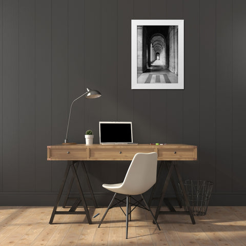 Architecture 5 White Modern Wood Framed Art Print by Design Fabrikken