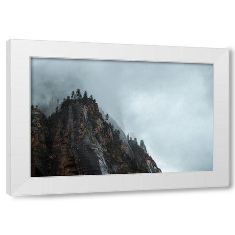 Bishop 5 White Modern Wood Framed Art Print by Design Fabrikken