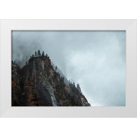 Bishop 5 White Modern Wood Framed Art Print by Design Fabrikken