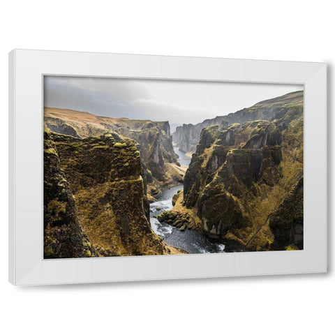 Bishop 8 White Modern Wood Framed Art Print by Design Fabrikken