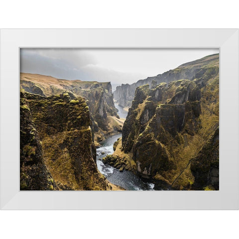 Bishop 8 White Modern Wood Framed Art Print by Design Fabrikken