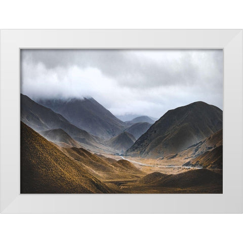 Bishop 9 White Modern Wood Framed Art Print by Design Fabrikken
