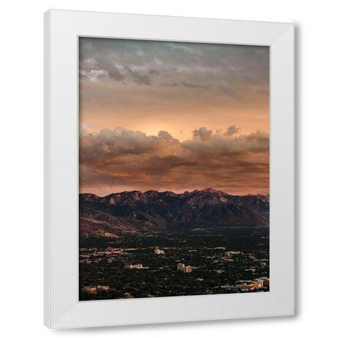 Bishop 10 White Modern Wood Framed Art Print by Design Fabrikken