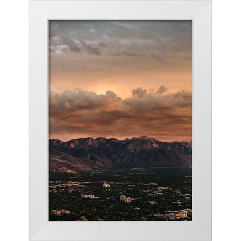 Bishop 10 White Modern Wood Framed Art Print by Design Fabrikken