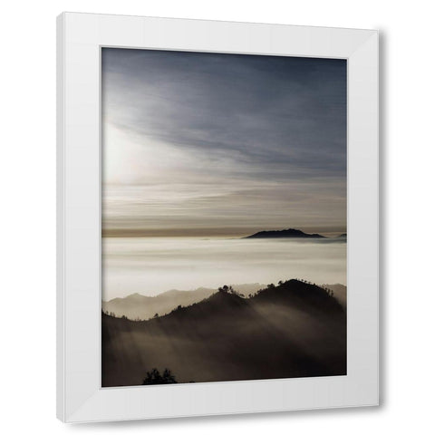 Bishop 14 White Modern Wood Framed Art Print by Design Fabrikken