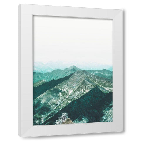 Bishop 16 White Modern Wood Framed Art Print by Design Fabrikken
