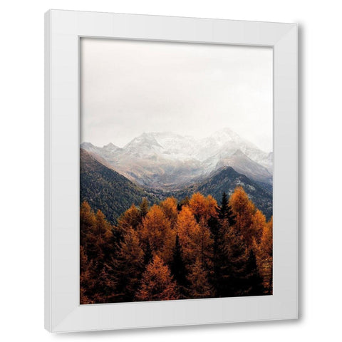 Bishop 17 White Modern Wood Framed Art Print by Design Fabrikken