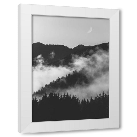 Bishop 19 White Modern Wood Framed Art Print by Design Fabrikken