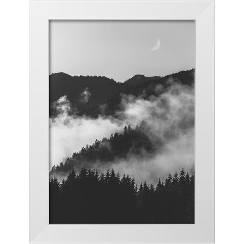 Bishop 19 White Modern Wood Framed Art Print by Design Fabrikken