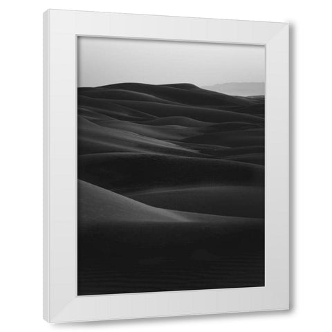 Black Dunes White Modern Wood Framed Art Print by Design Fabrikken