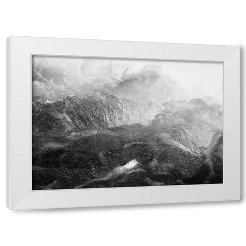 Black Motion White Modern Wood Framed Art Print by Design Fabrikken