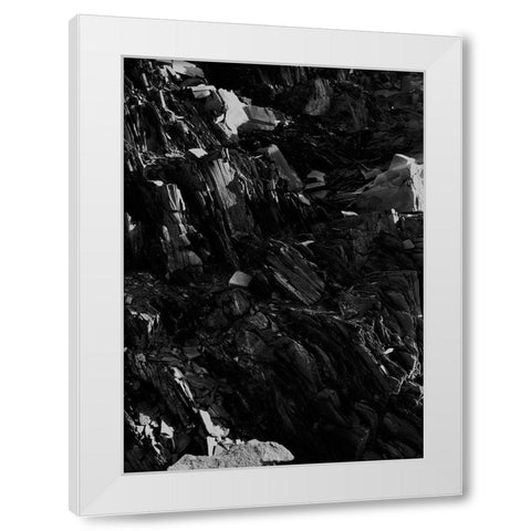 Black Rock White Modern Wood Framed Art Print by Design Fabrikken