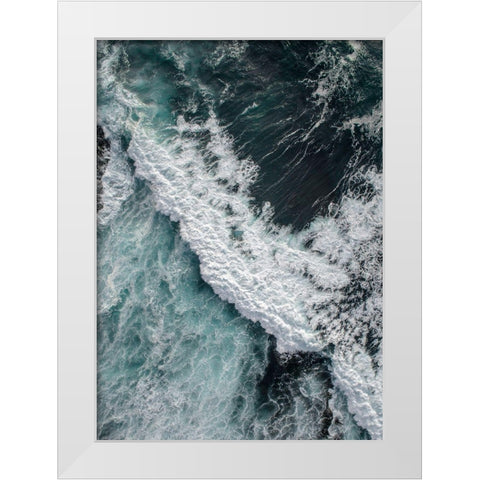 From Above 9 White Modern Wood Framed Art Print by Design Fabrikken