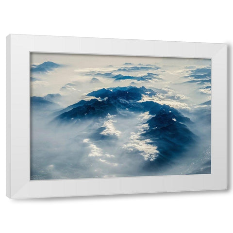 From Above 6 White Modern Wood Framed Art Print by Design Fabrikken
