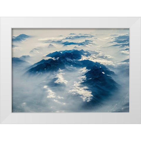 From Above 6 White Modern Wood Framed Art Print by Design Fabrikken
