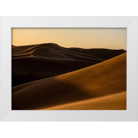 Desert 2 White Modern Wood Framed Art Print by Design Fabrikken