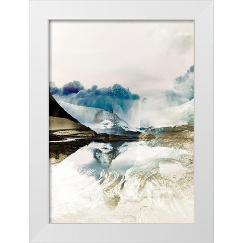 The Rising 2 White Modern Wood Framed Art Print by Design Fabrikken