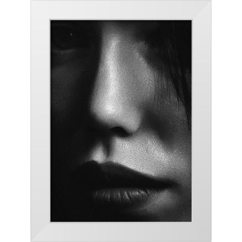 Face 2 White Modern Wood Framed Art Print by Design Fabrikken