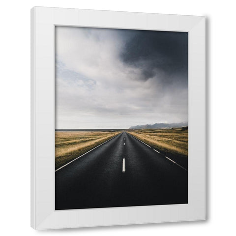 The Way Out White Modern Wood Framed Art Print by Design Fabrikken