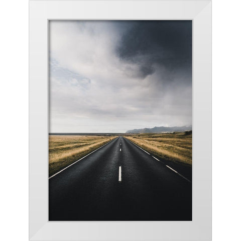 The Way Out White Modern Wood Framed Art Print by Design Fabrikken